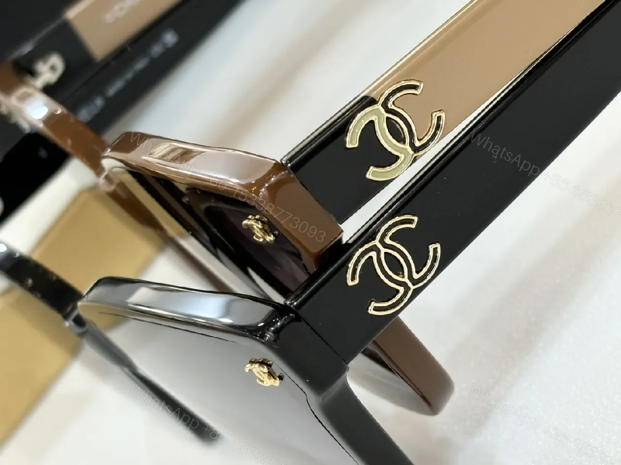 View 4 of Brown Luxury Sunglasses with Gold Detailing - Effortless Chic Eyewear