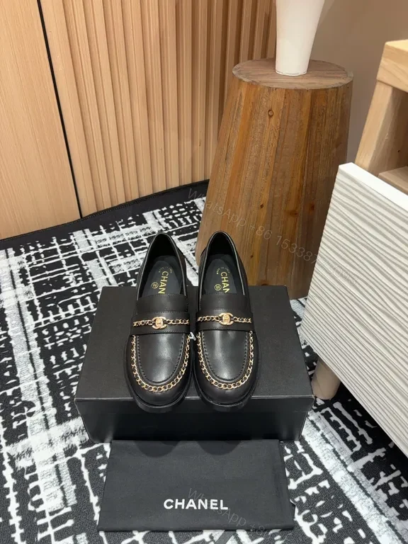 View 8 of Chunky Chain Leather Loafers - Luxe Comfort, Chanel-Inspired