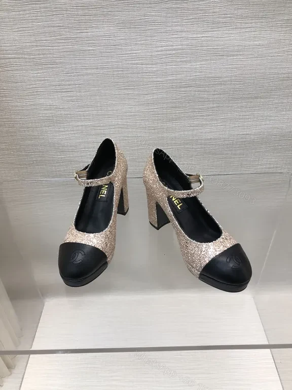 View 4 of Champagne Glitter Mary Janes: Luxe Comfort Flats