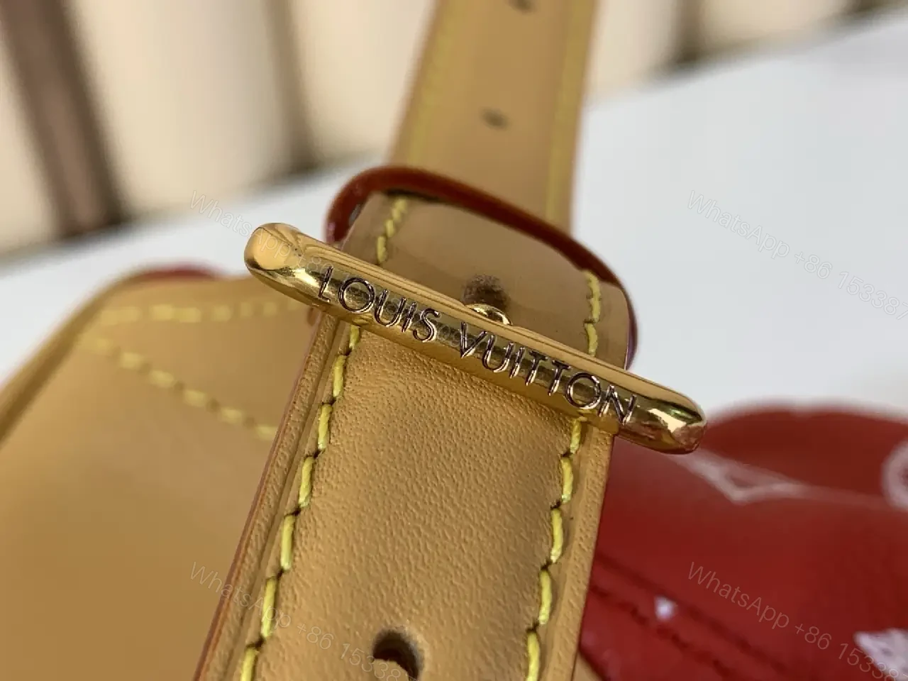 View 2 of Bold Red Monogram Backpack: Modern Everyday Luxury