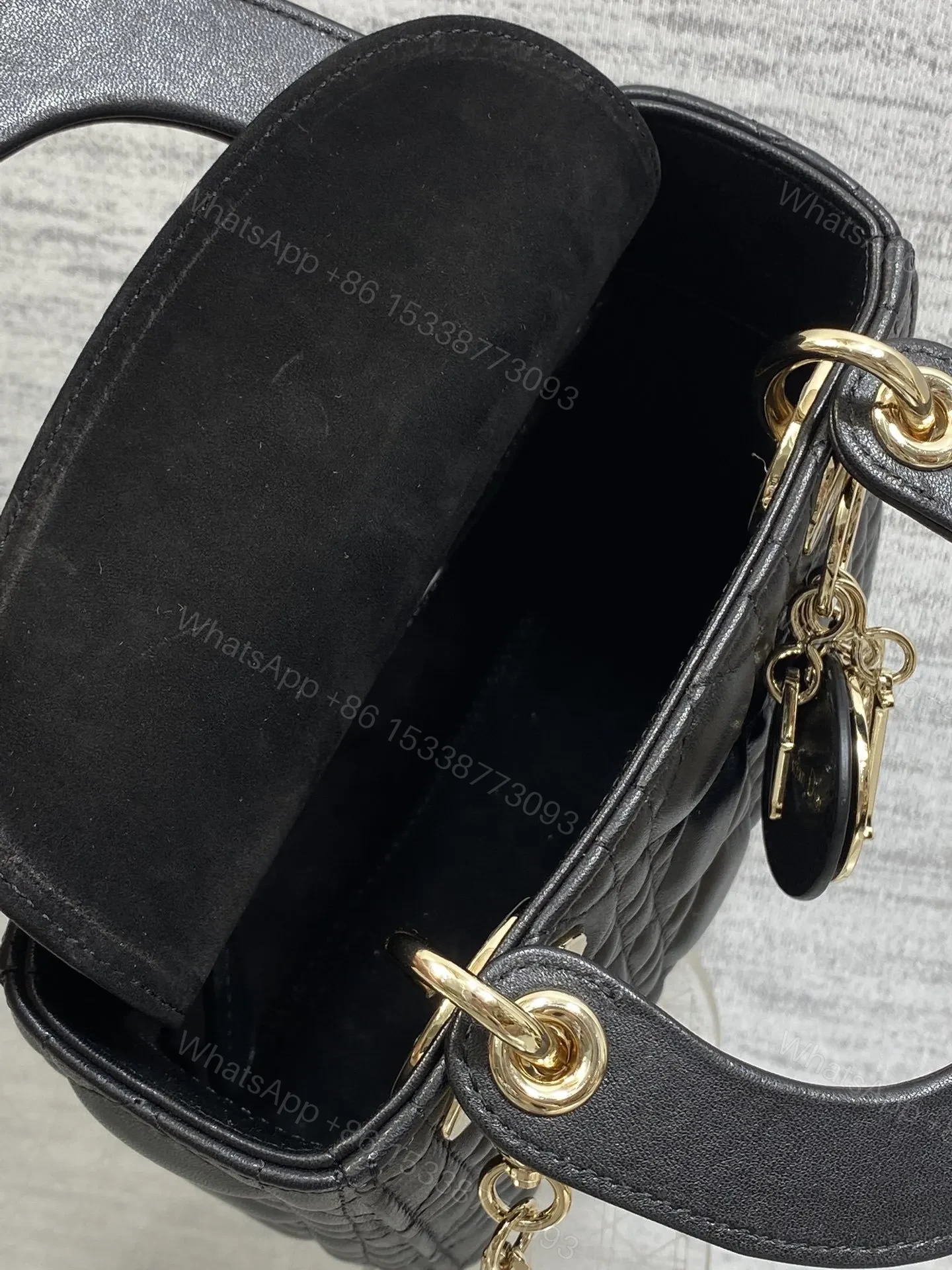 View 5 of Christian Dior Mini Lady Dior bag in Black