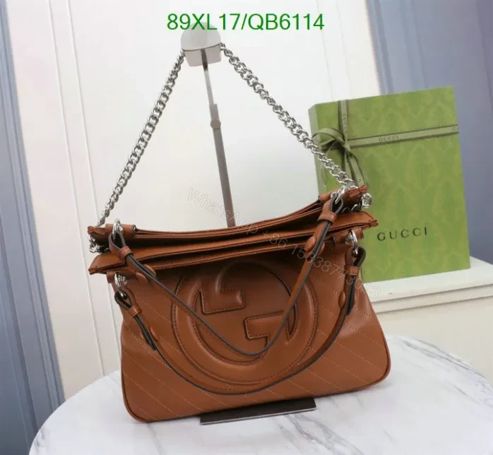 View 5 of Gucci Knockoff Brown Blondie Small Shoulder Bag QB61144 – Iconic Interlocking G Design