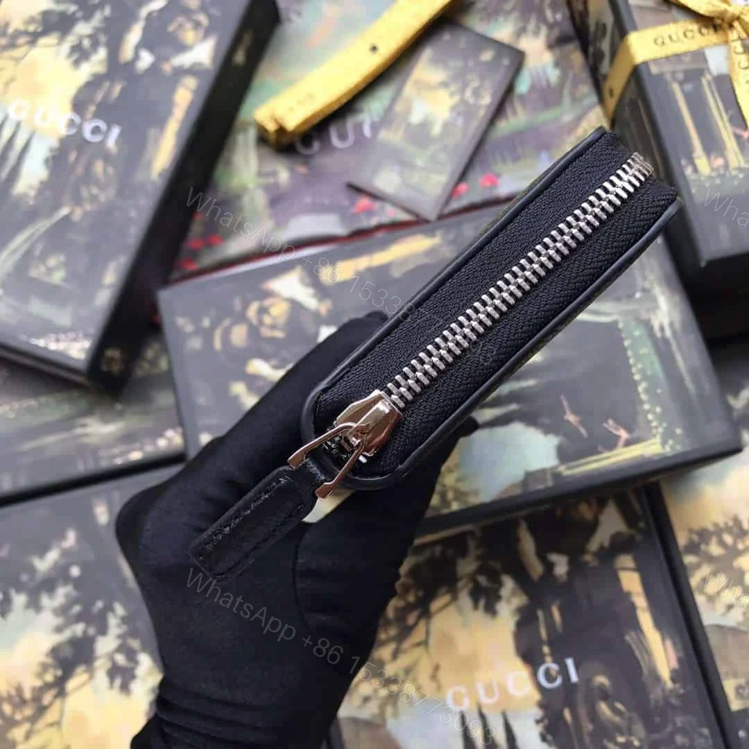 View 6 of GUCCI LEATHER ZIP AROUND WALLET WITH WEB