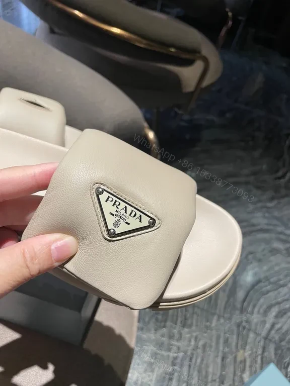 View 4 of Beige Leather Slide: Designer-Inspired Comfort Footwear