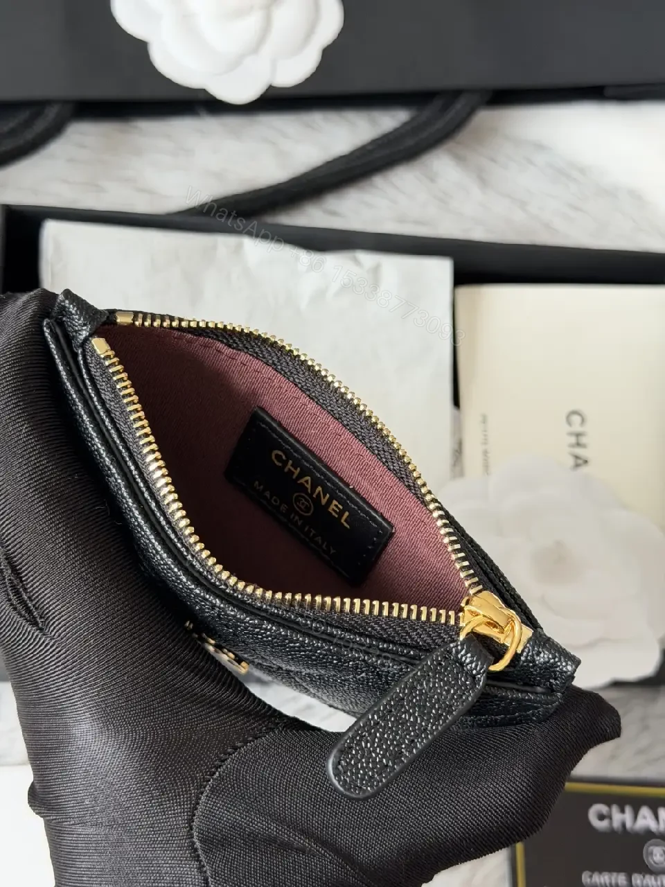 View 3 of Chic Textured Wallet on Chain — Compact Luxury, Everyday Versatility