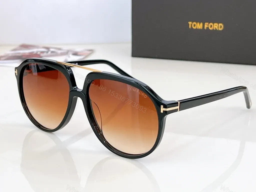 View 3 of Signature Tom Ford Sunglasses: Black Acetate, Polarized UV400, Luxe Everyday