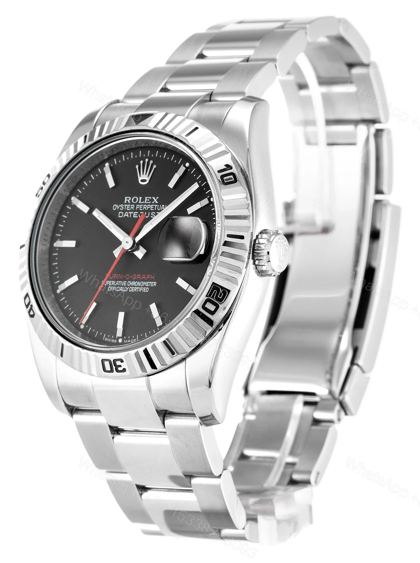 View 2 of Replica Rolex Datejust Turn-O-Graph Grey Dial 116264-2 36 mm