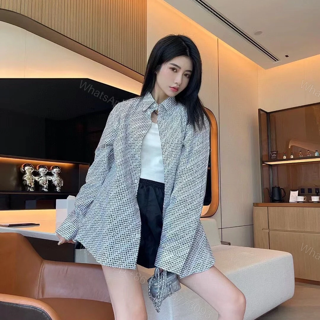 View 19 of 高仿Balenciaga*FW24系列627023拼色條紋長袖襯衫灰色
