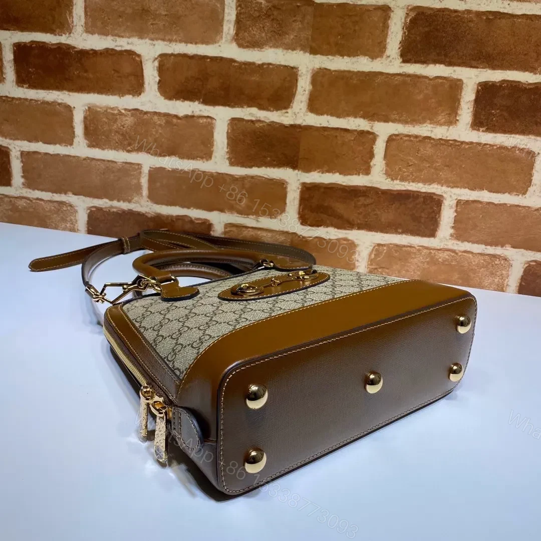 View 8 of Gucci GG Supreme Canvas Horsebit 1955 Small Top Handle Bag