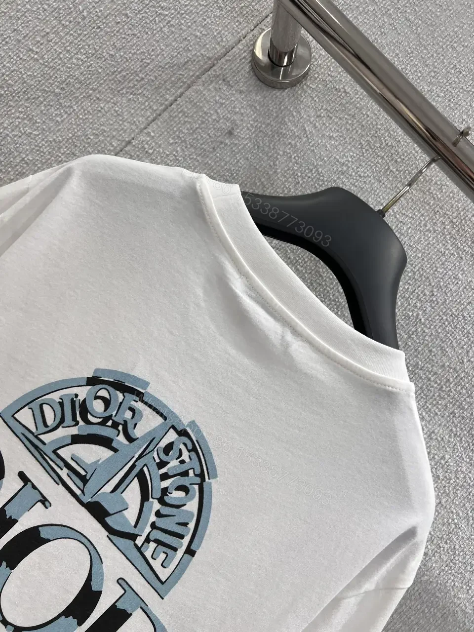 View 3 of Minimalist White Cotton Tee with Crest – Everyday Luxe T‐Shirt