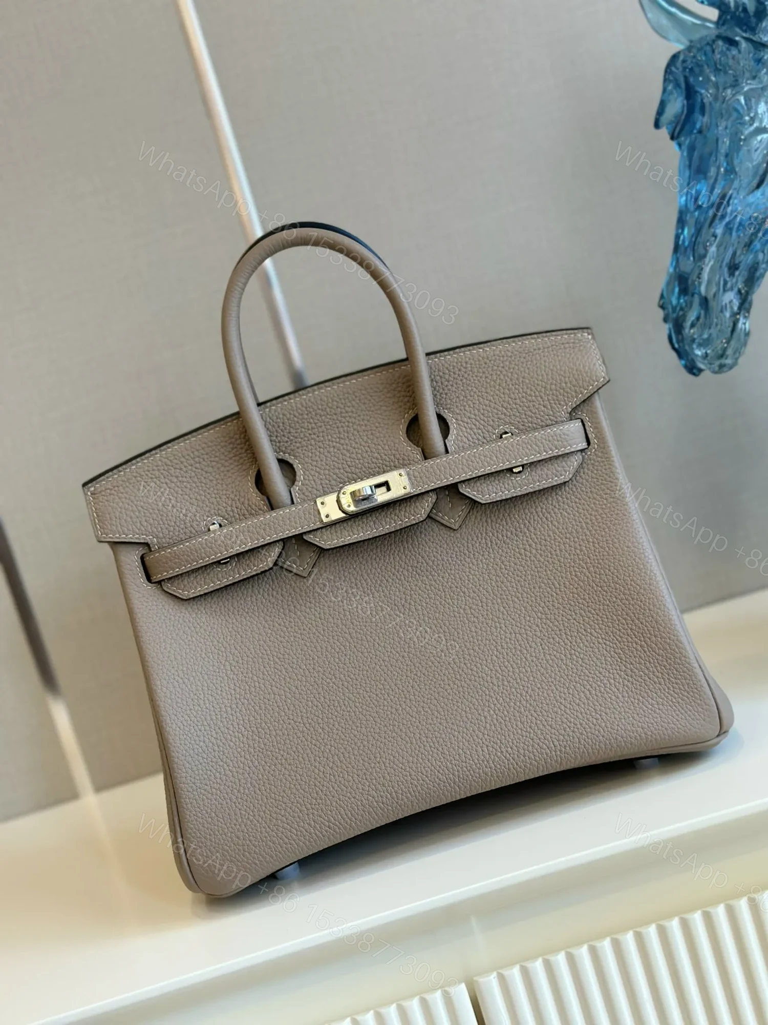View 3 of HN 25 Gris Tourterelle Togo Palladium Hardware