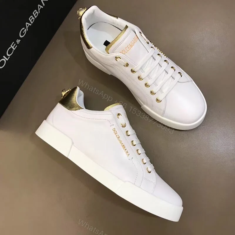 View 5 of DOLCE & GABBANA SNEAKERS PORTFINO IN BLACK LEATHER WITH PERLA LOGATA – DG20