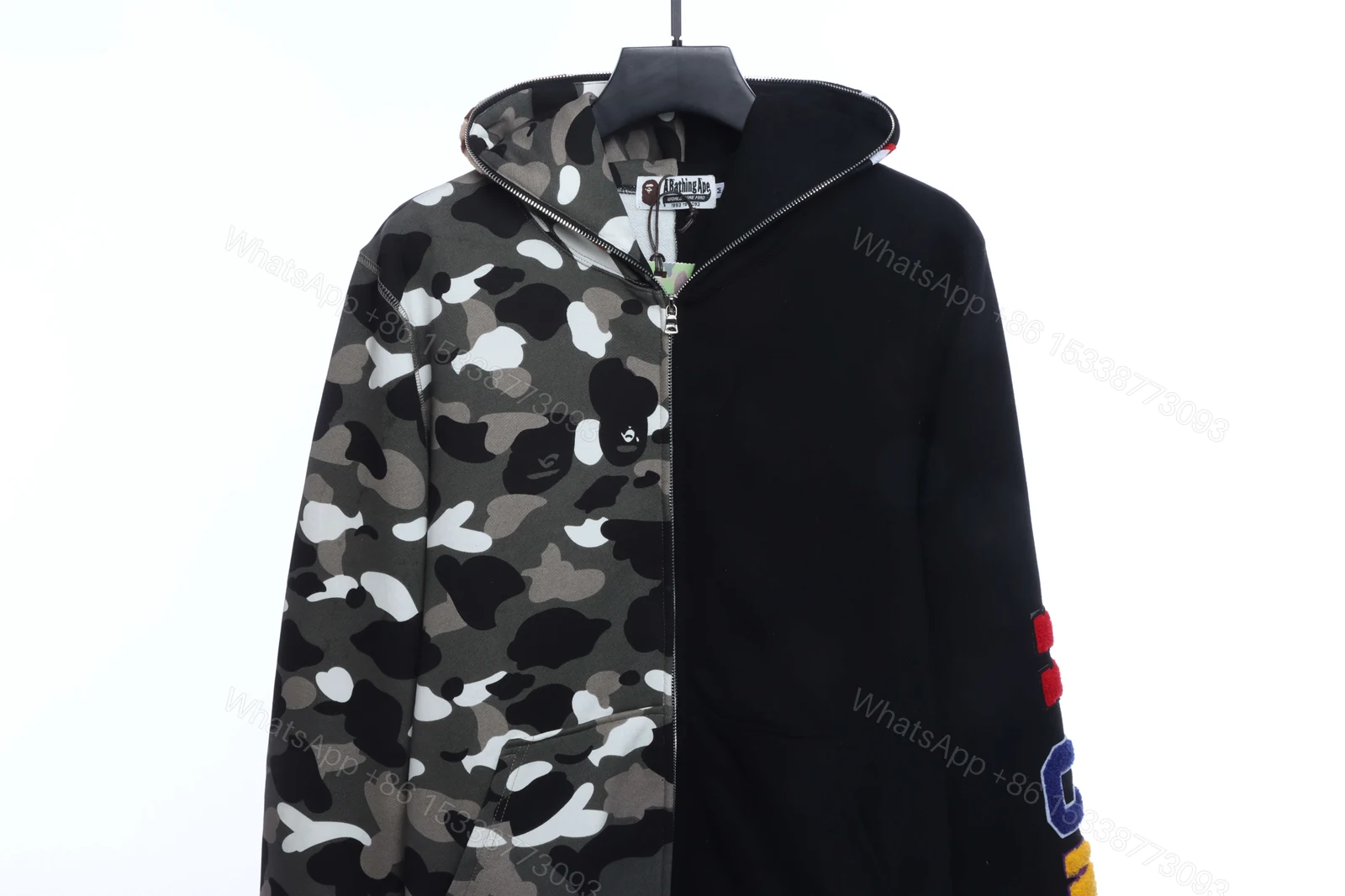 View 2 of BAPE patchwork camouflage hoodie