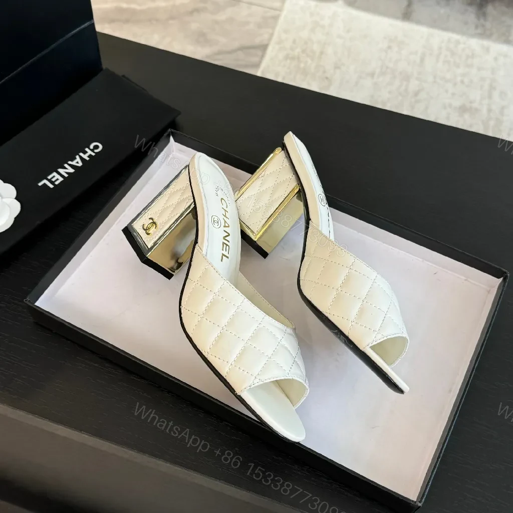 View 7 of White Leather Quilted Mule Sandals: Comfort, Luxe Style
