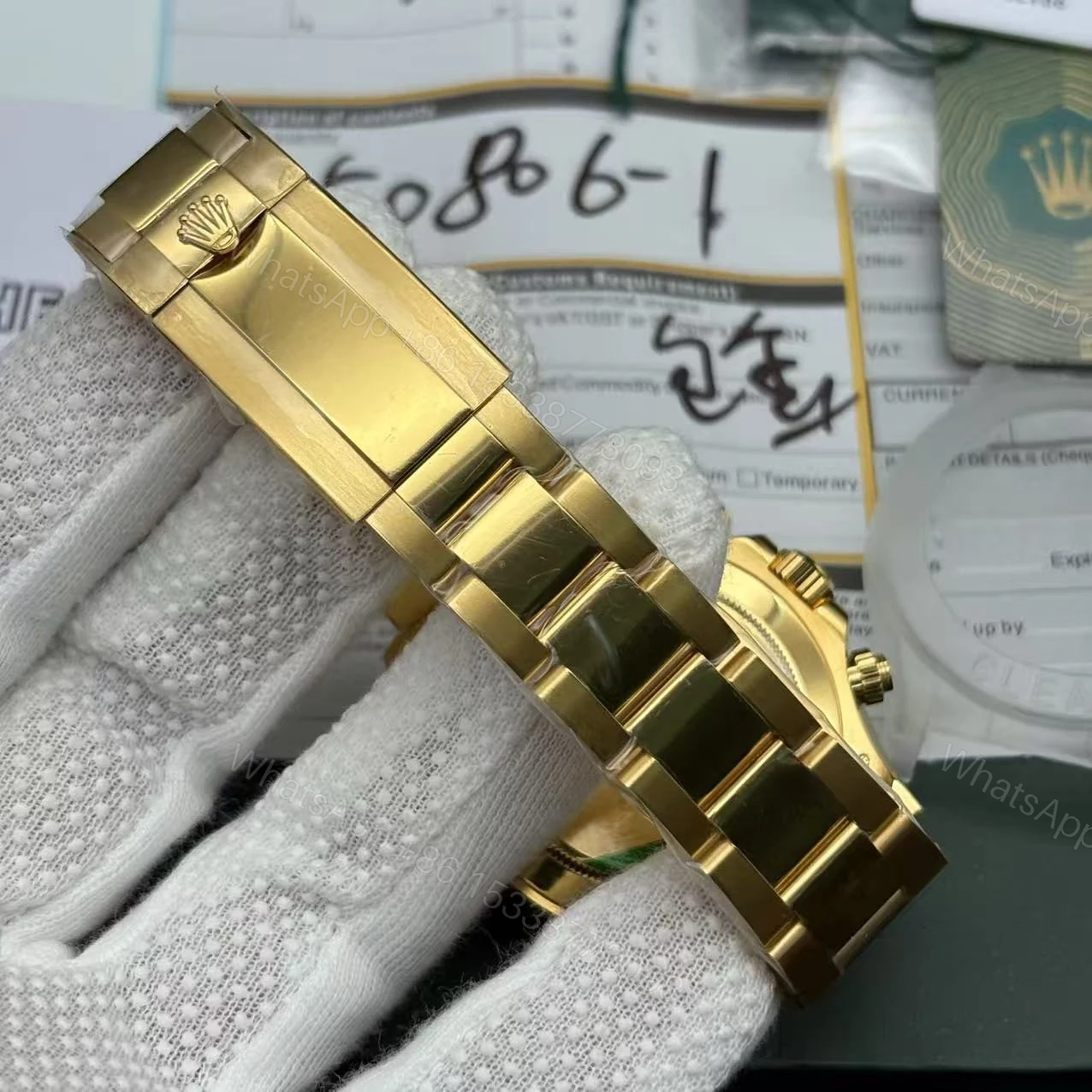 View 12 of Super Clone Rolex Daytona Gold with Blue Dial 116528 Replica