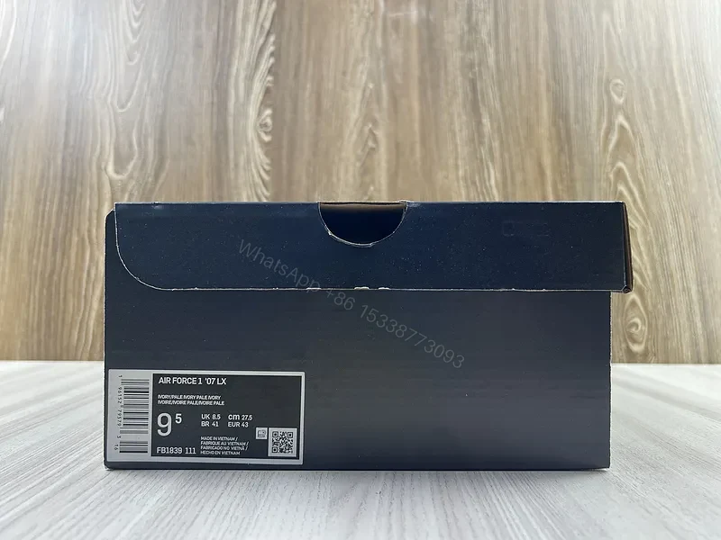 View 11 of White/Blue Premium Leather Air Force 1 Low - Minimal Luxe Sneakers