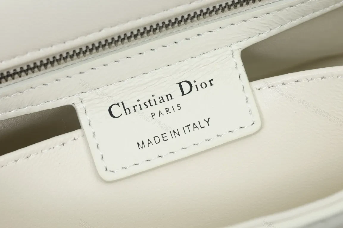 View 7 of White Quilted Belt Bag with Bold Hardware - Structured Leather Bag