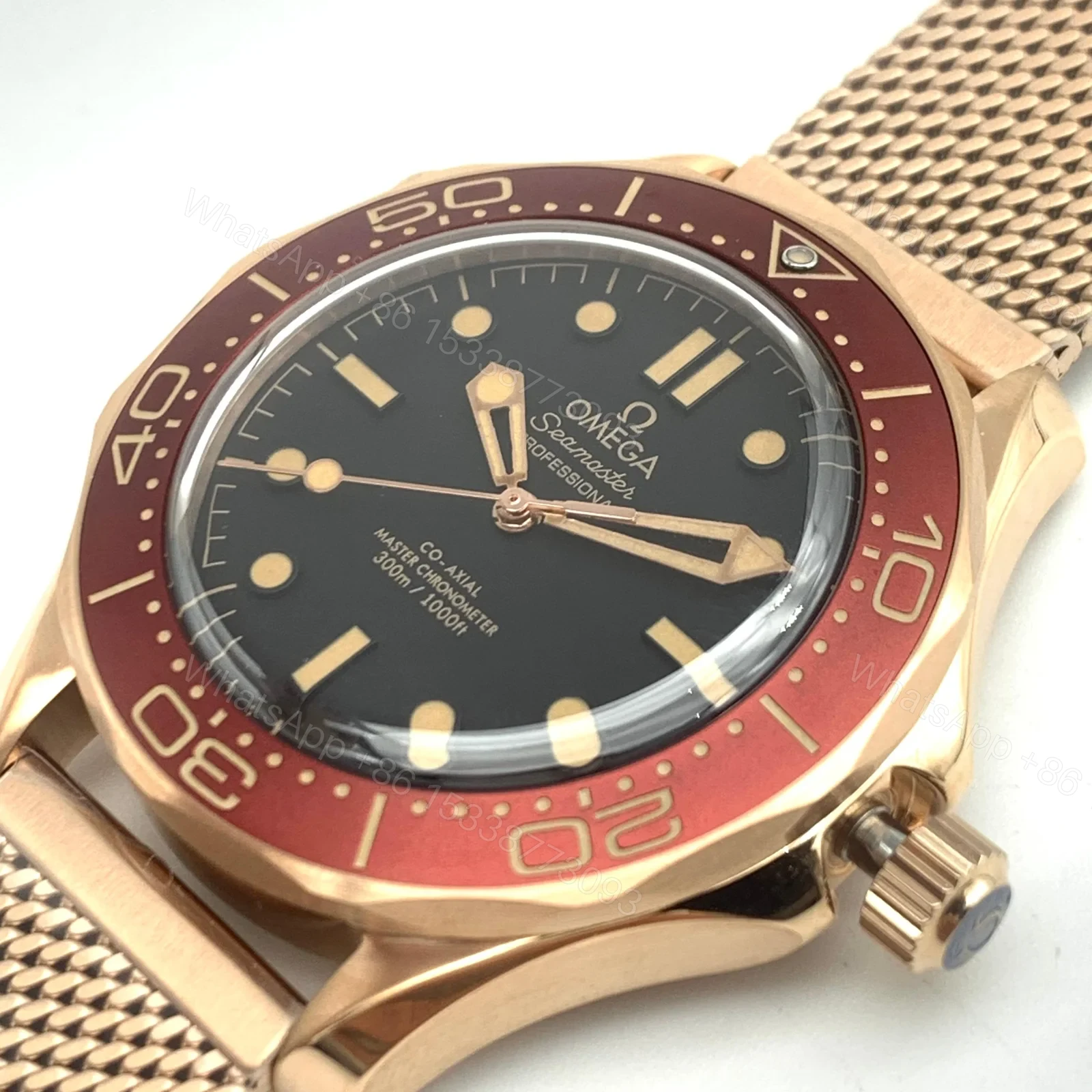 View 5 of Omega Seamaster Diver 300M Master Co-Axial 42 Bronze Gold Black Bracelet 210.90.42.20.01.003