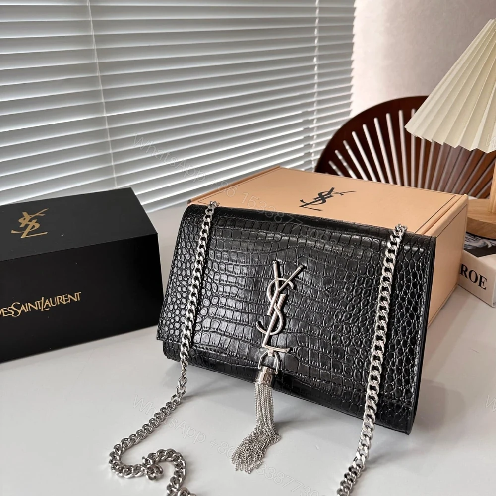 View 2 of Saint Laurent Kate Tassel Medium Black 22Cm 354119DND0N1000