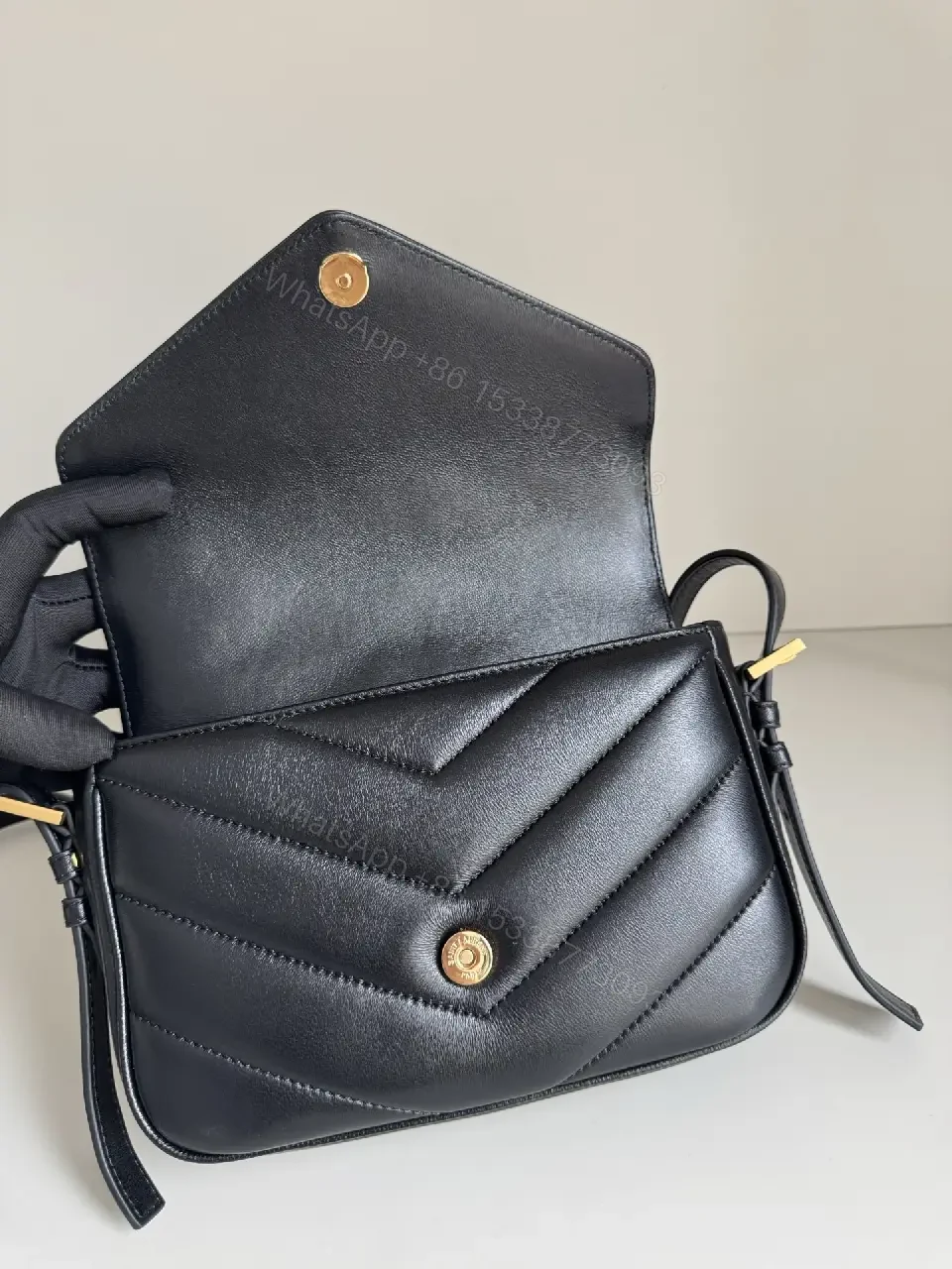 View 5 of Quilted Crossbody Bag in Gold Hardware, Luxe Style, Compact