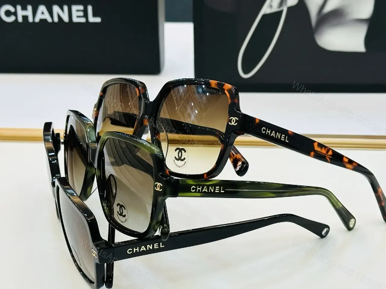 View 3 of Oversized Square Sunglasses – Green Lenses, Acetate, Luxe Comfort