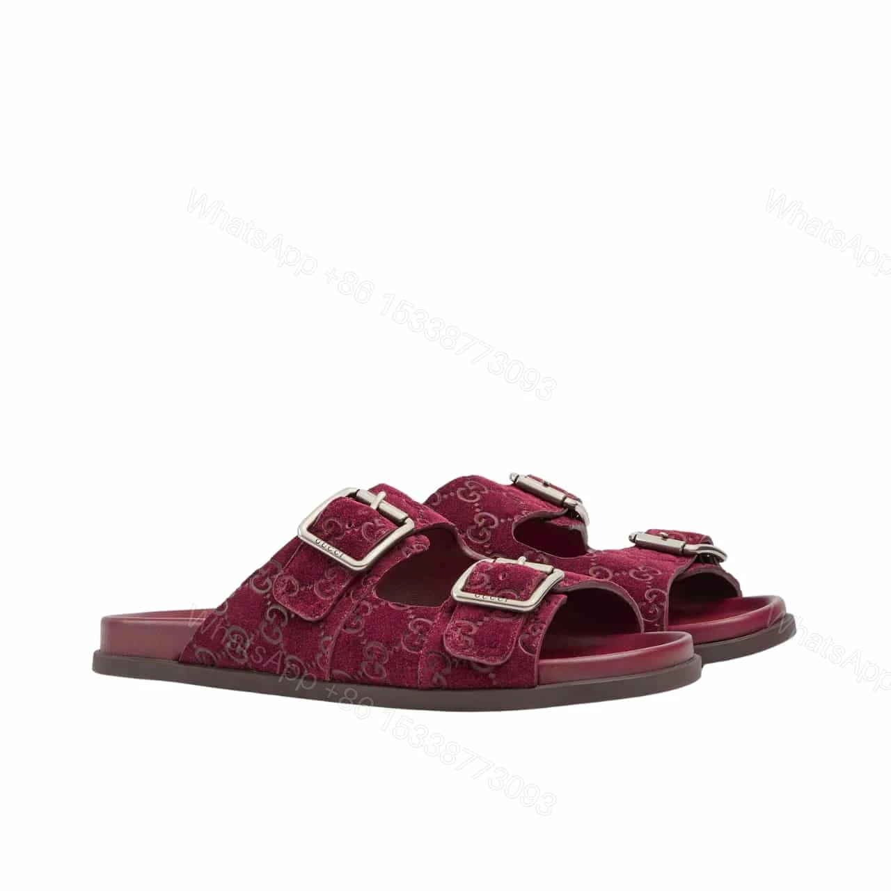 GUCCI WOMEN’S SLIDE SANDAL BURGUNDY — view 1