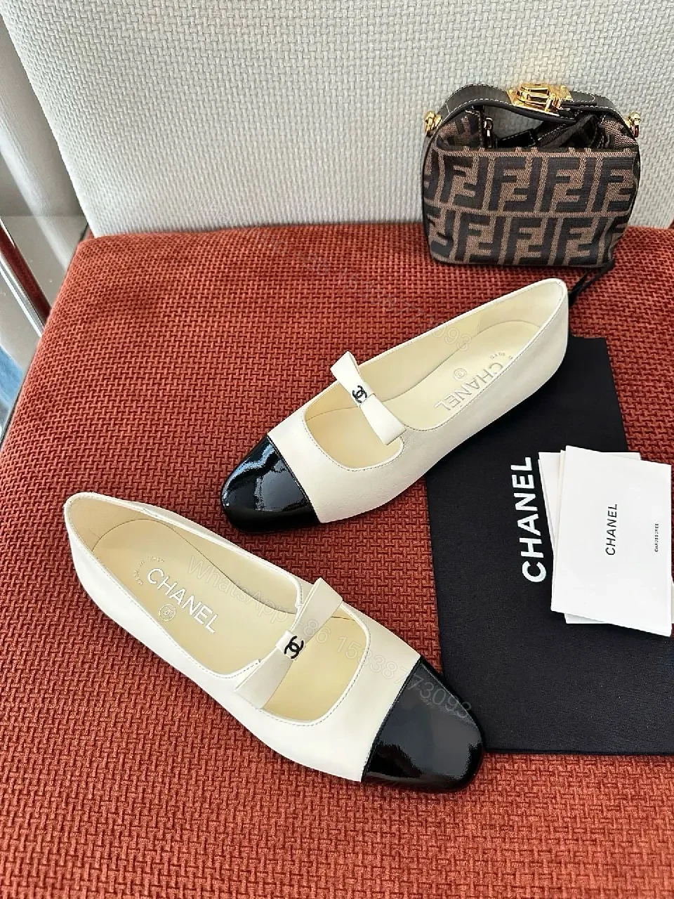 View 7 of Two-Tone Leather Flats: Glossy Cap Toe, Bow Detail, Comfort Fit