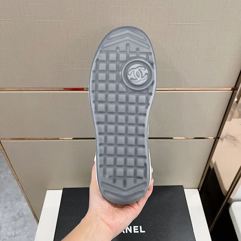 View 2 of White Chanel-Inspired Trainer, Luxe Minimal, All-Day Comfort