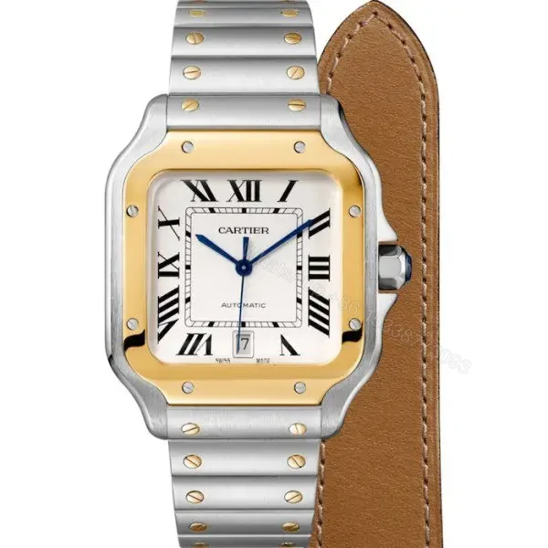 View 2 of Replica Cartier Santos de Cartier Men Automatic Silver Stainless Steel Watch W2SA0009