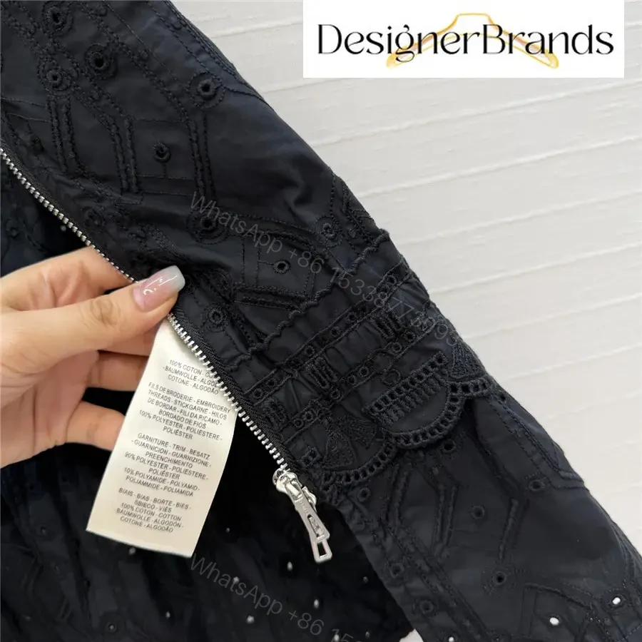 View 8 of Hermes Black Sleeveless Embroidered Top