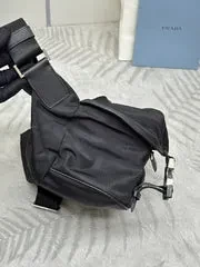 View 4 of SHOULDER BAG 27 IN BLACK RE-NYLON TRIANGLE LOGO