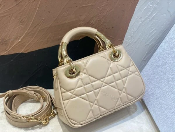 View 7 of Dior Lady Women’s Handbag Beige Super Smooth Leather 20x13x8cm