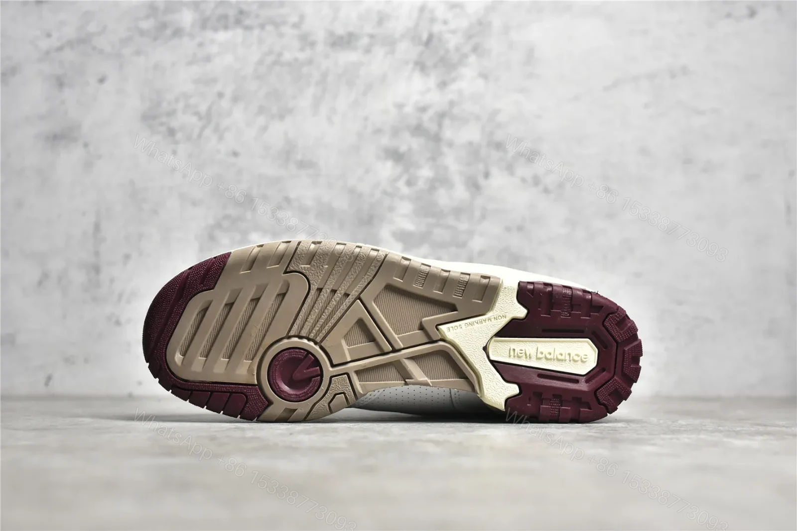 View 8 of New balance 550 White and Wine Red