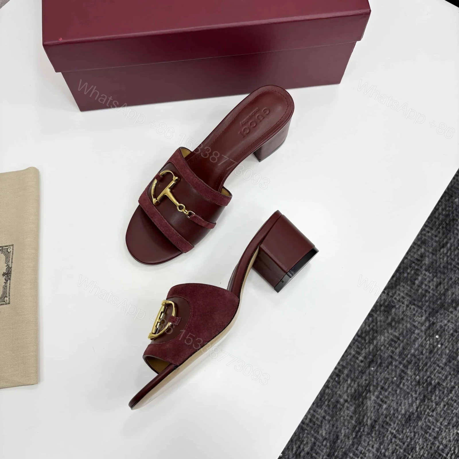 View 5 of GUCCI WOMEN’S SLIDE SANDAL WITH HORSEBIT ROSSO ANCORA RED 834421 AAEXM 6207