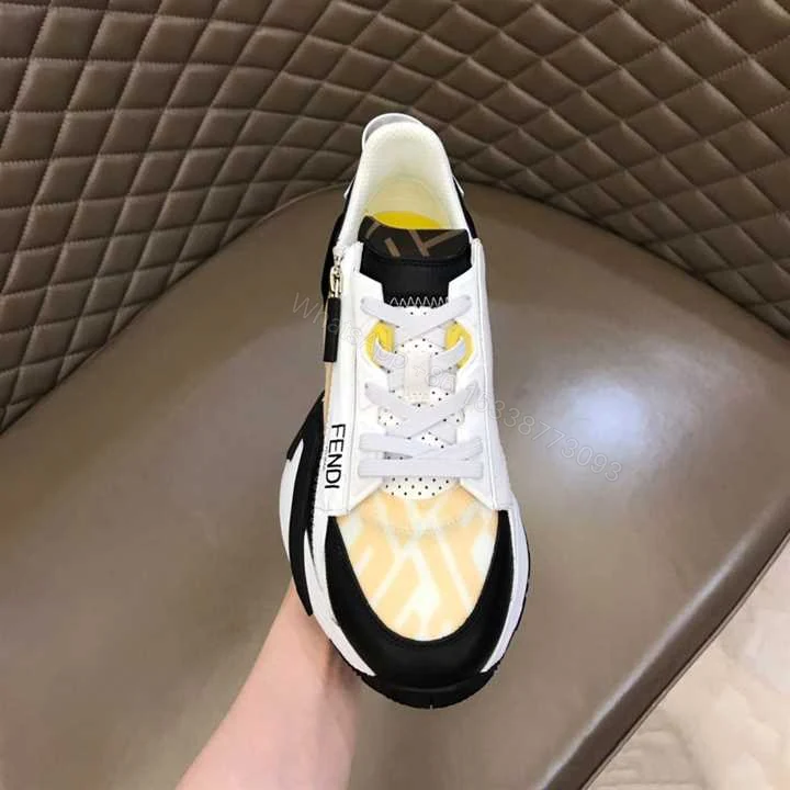 View 3 of FENDI FLOW YELLOW NYLON LOW TOPS SNEAKERS – FD01