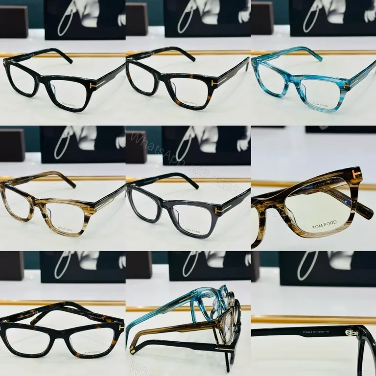 View 9 of Black Acetate Eyeglasses | TOM FORD Luxury + Gold Accents, Full-Rim, All-Day Comfort