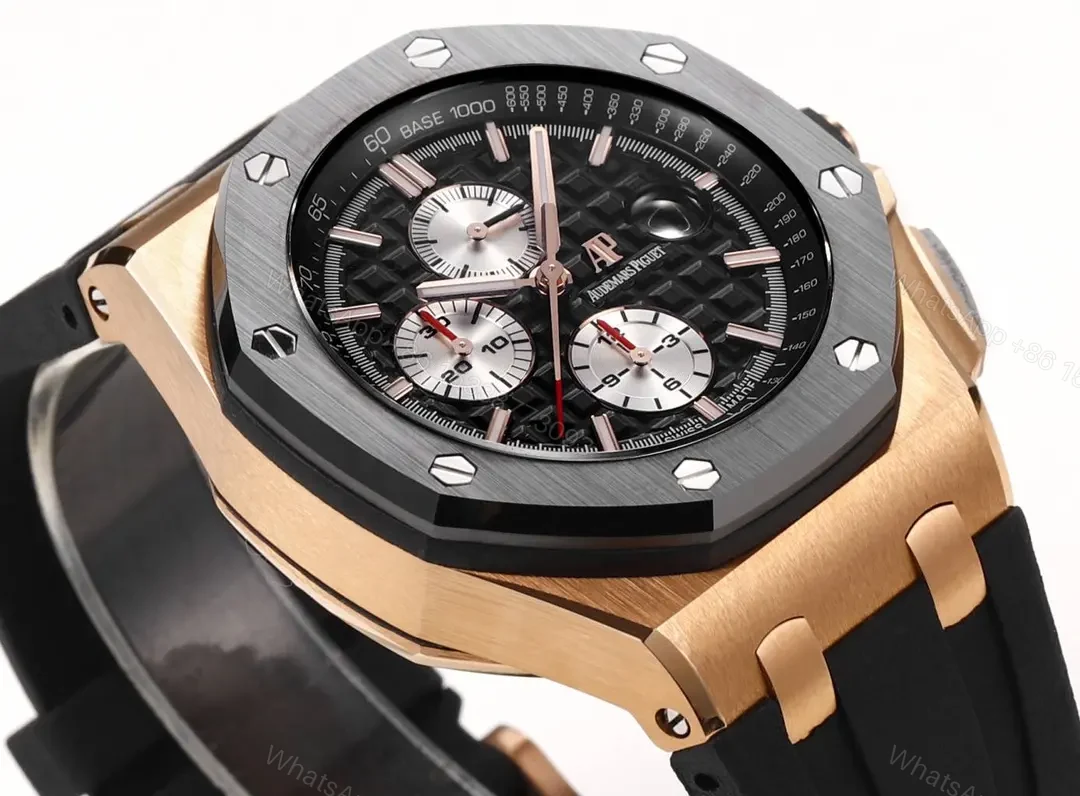 View 4 of JF Factory Audemars Piguet Royal Oak Offshore Rose Gold Black Ceramic Chronograph Watch