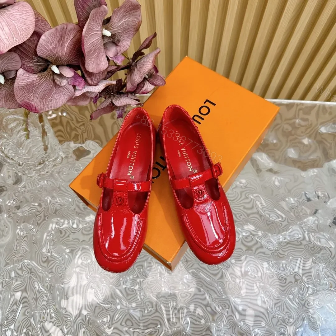 View 5 of LV Women Red Patent Leather Loafers