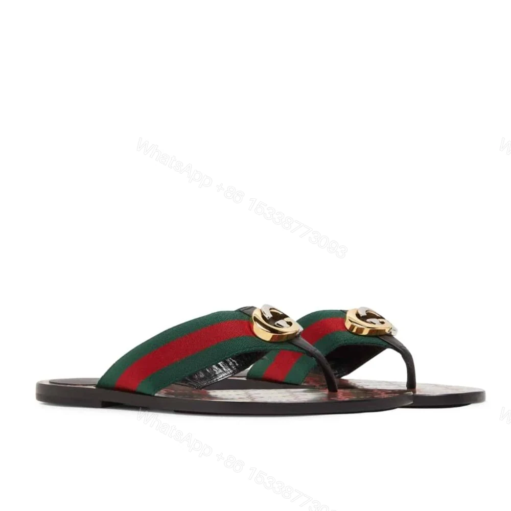 Gucci GG Thong Web Sandal Black 612138 H9020 8476 — view 1