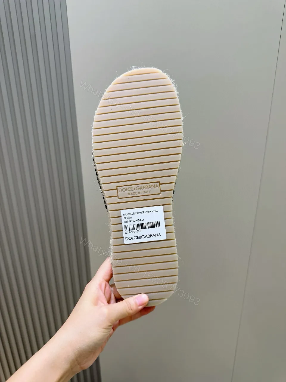 View 2 of Beige Suede-Texture Sandals + Logo Cut-Outs + Luxury Casual + Cushioned Footbed + Sandals