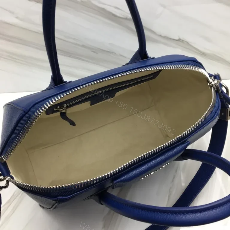 View 8 of Navy Pebbled Leather Structured Carryall â€” Premium, Versatile, Elegant
