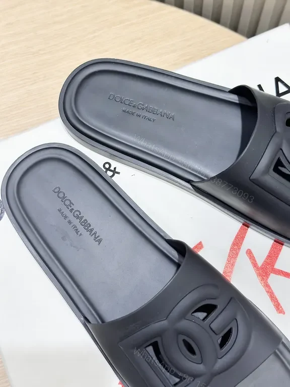 View 7 of Dolce & Gabbana Black Logo Slide: Effortless Comfort