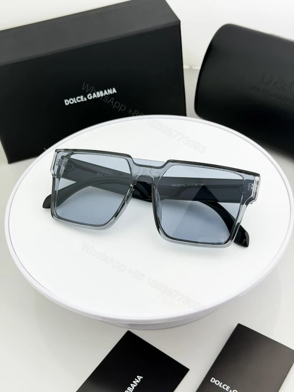 View 3 of Dolce & Gabbana Square Sunglasses Grey-Blue