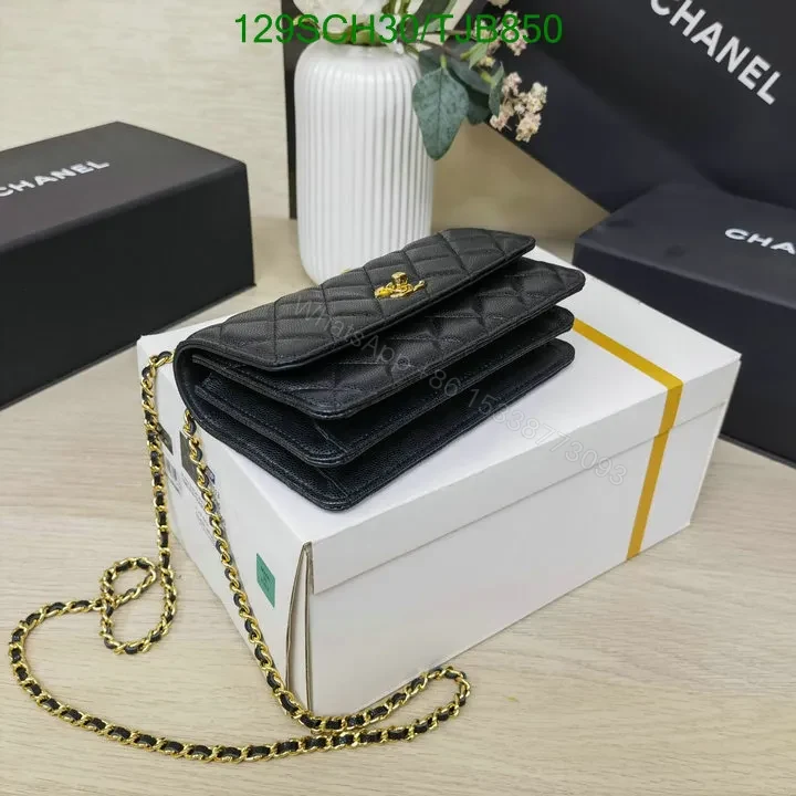 View 6 of Chanel Wallet On Chain in Black Caviar Leather with Gold Accents SS23WT