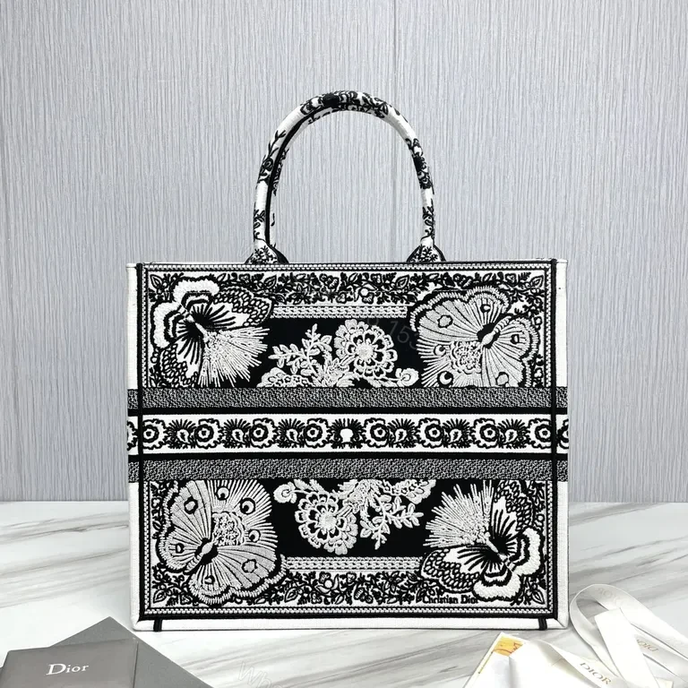 View 7 of Monochrome Dior Floral Tote - Jacquard, Logo Band, Luxe Versatility