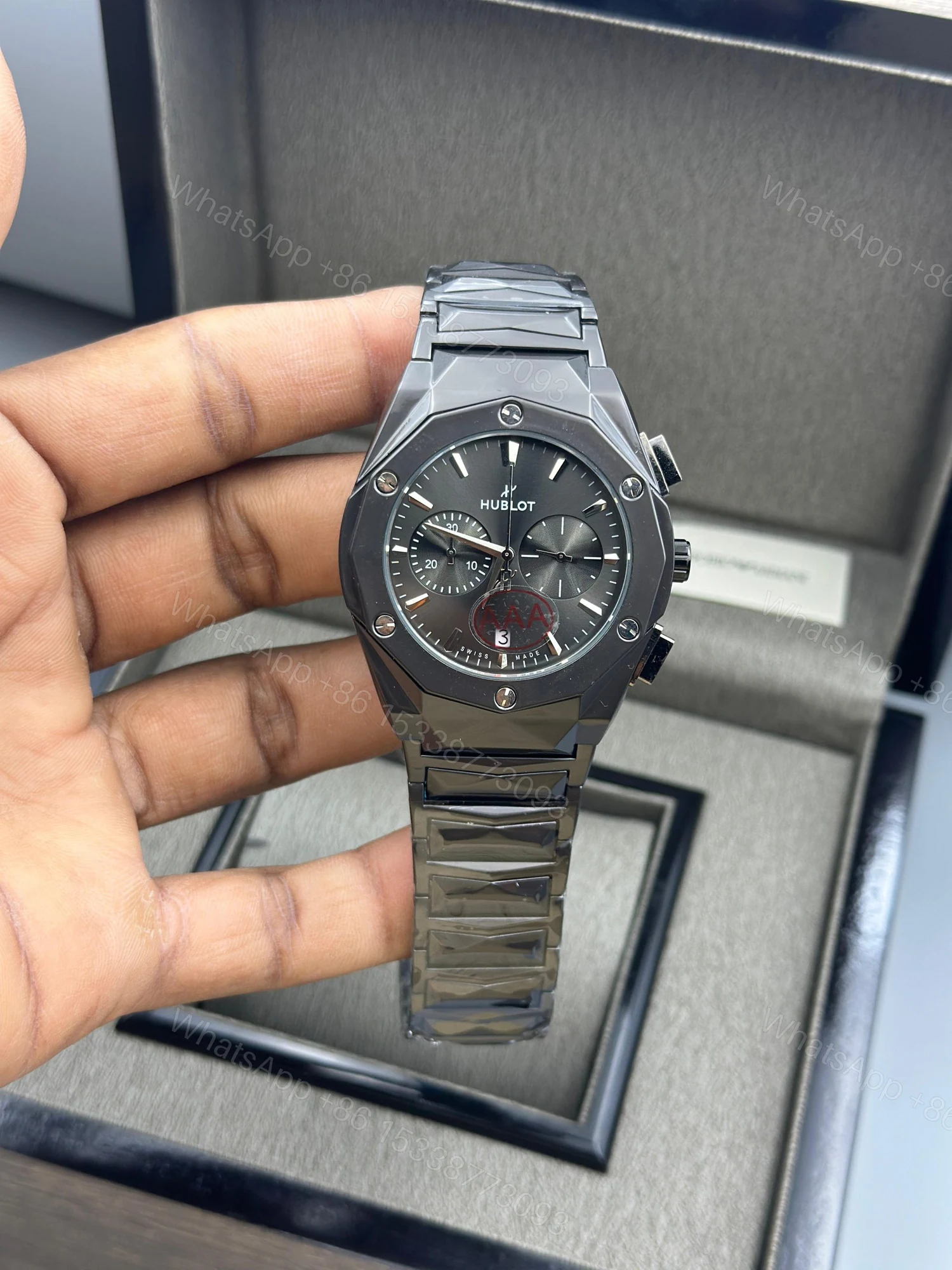 FIRST COPY Hublot men’s watch all crono working — view 1