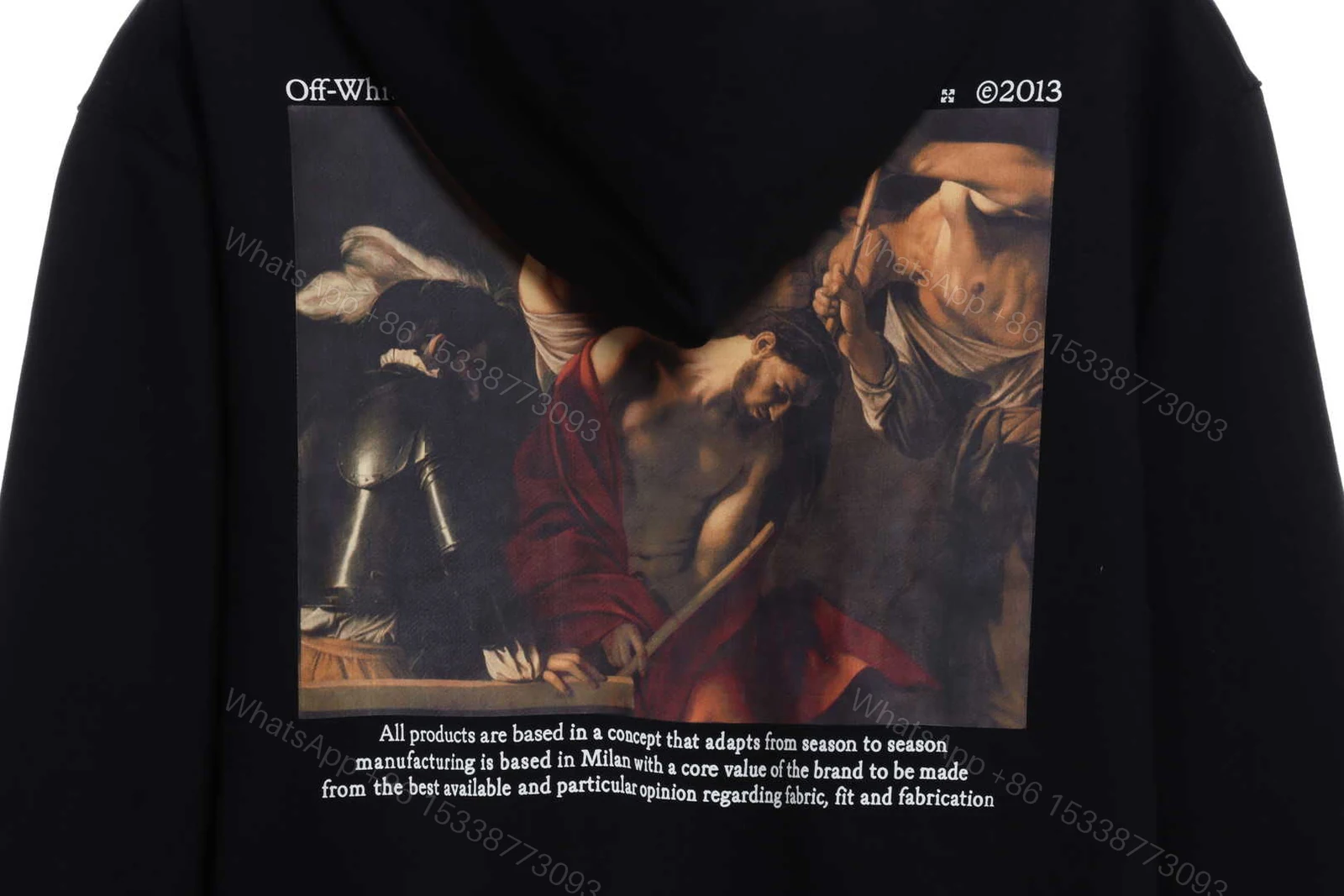 View 3 of Off-White Vintage Classical Religious Oil Painting Hoodie