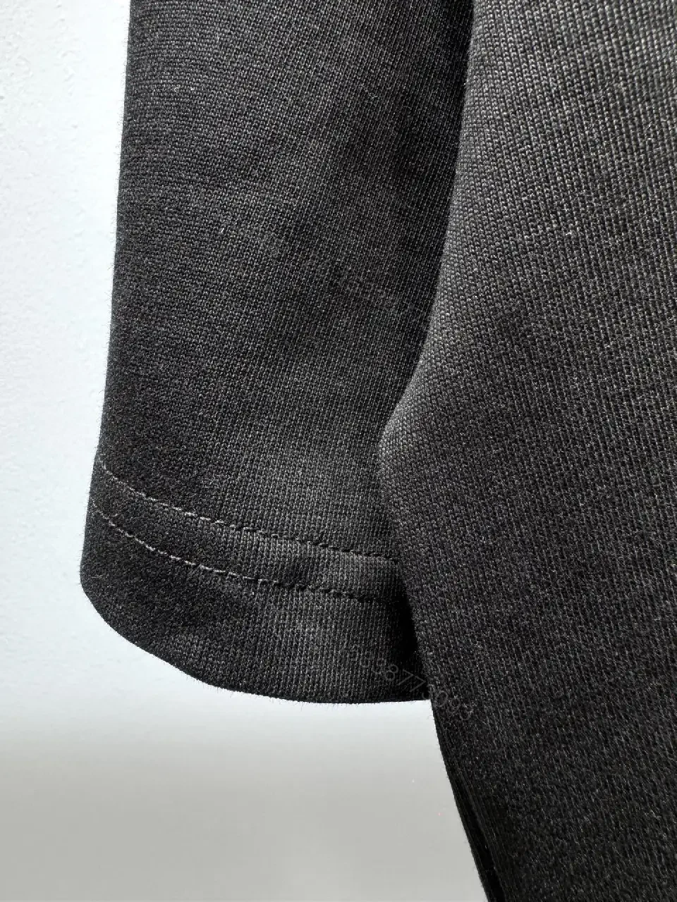 View 3 of Black Cotton Tee, Minimalist Moncler-inspired Logo, Everyday Luxe, Crew Neck T-Shirt