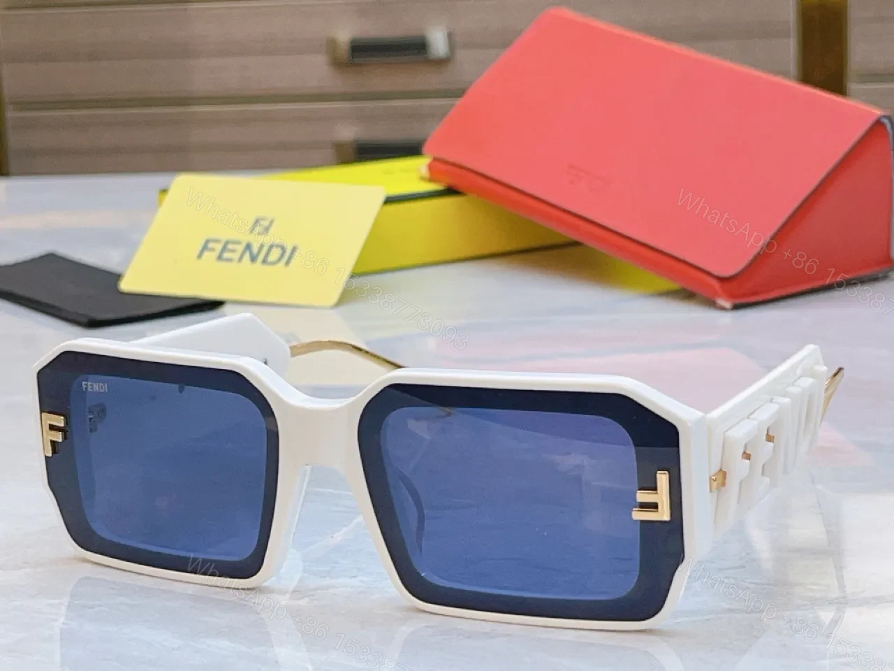 View 8 of Oversized Geometry Sunglasses: Luxe Frame, Subtle Logo, Gradient Lenses
