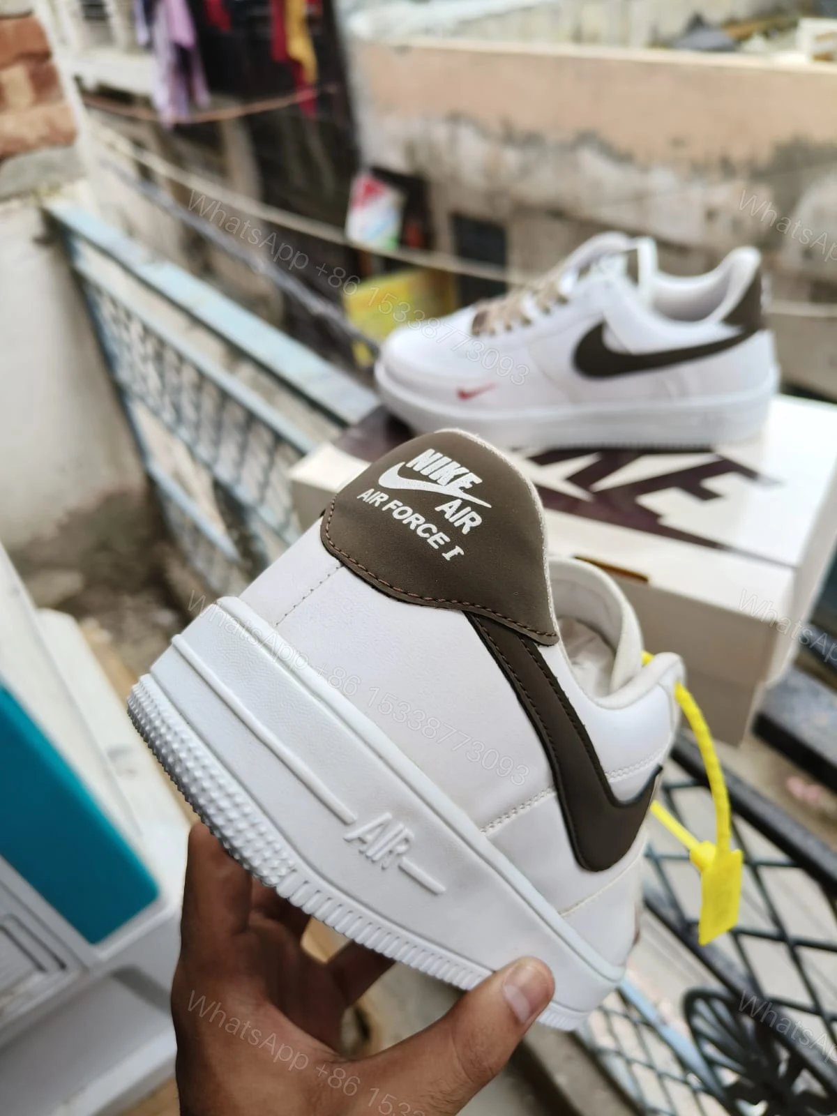 View 9 of BUY FIRST COPY NIKE AF1 BROWN TOP QUALITY SNEAKERS